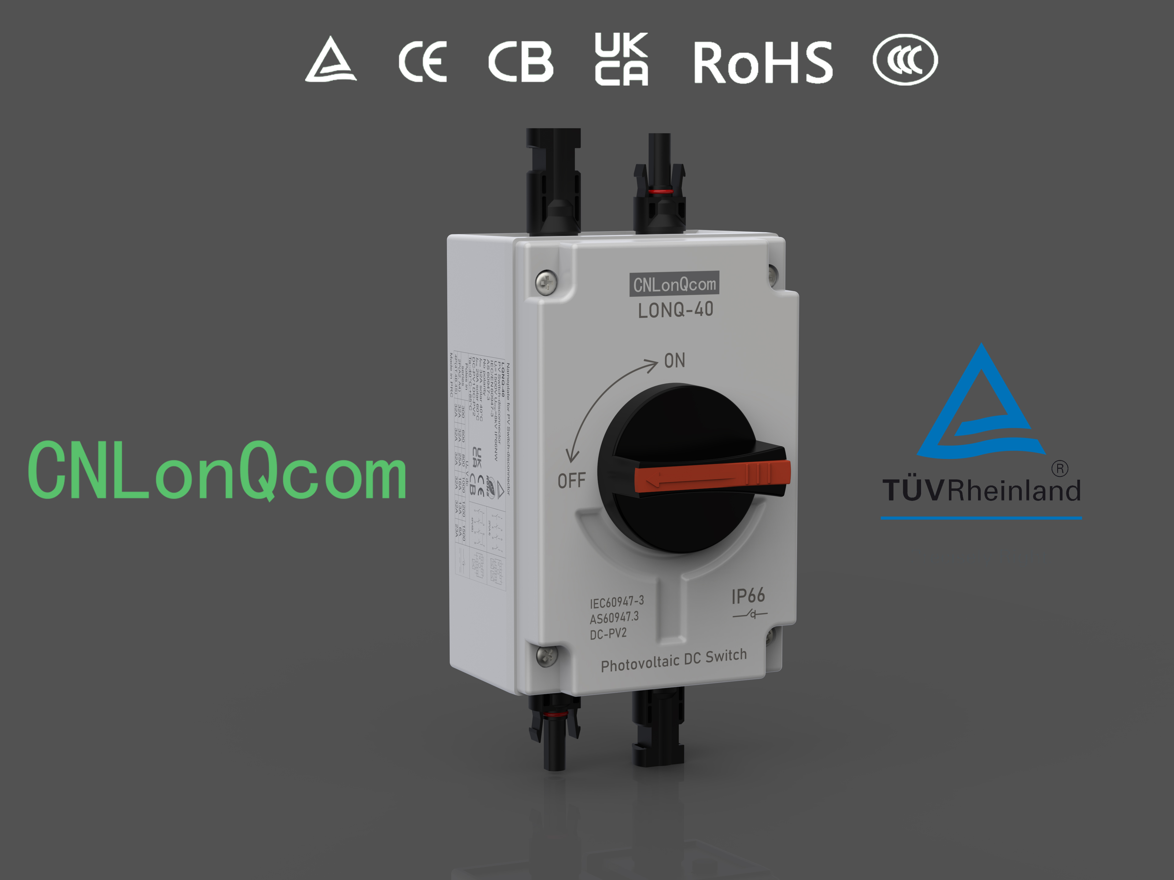 LONQ-40 PV Isolation Switch โดย Longqi New Energy - ให้พลังงานไฟฟ้าแก่คุณด้วยพลังงานแสงอาทิตย์