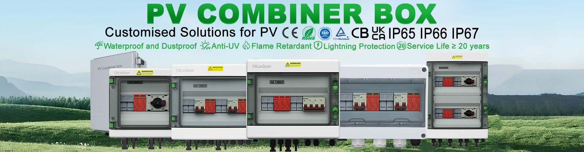 กล่อง PV Combiner 1 เข้า 1 ออก DC500V